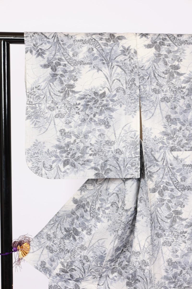 Japanese kimono used <tsumugi> Msize  silk 100% /B635