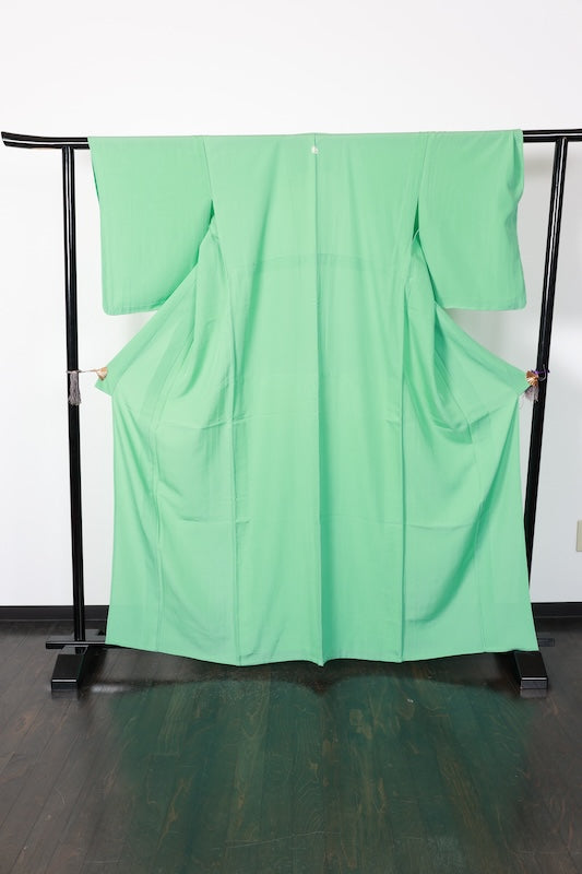 Summer kimono New, brand new, unused, ro (black) weave, green, single crest (maru ni tachibana), L185