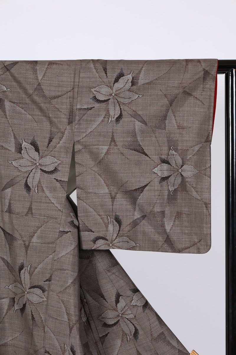 Japanese kimono used <tsumugi> Msize  silk 100% /B534