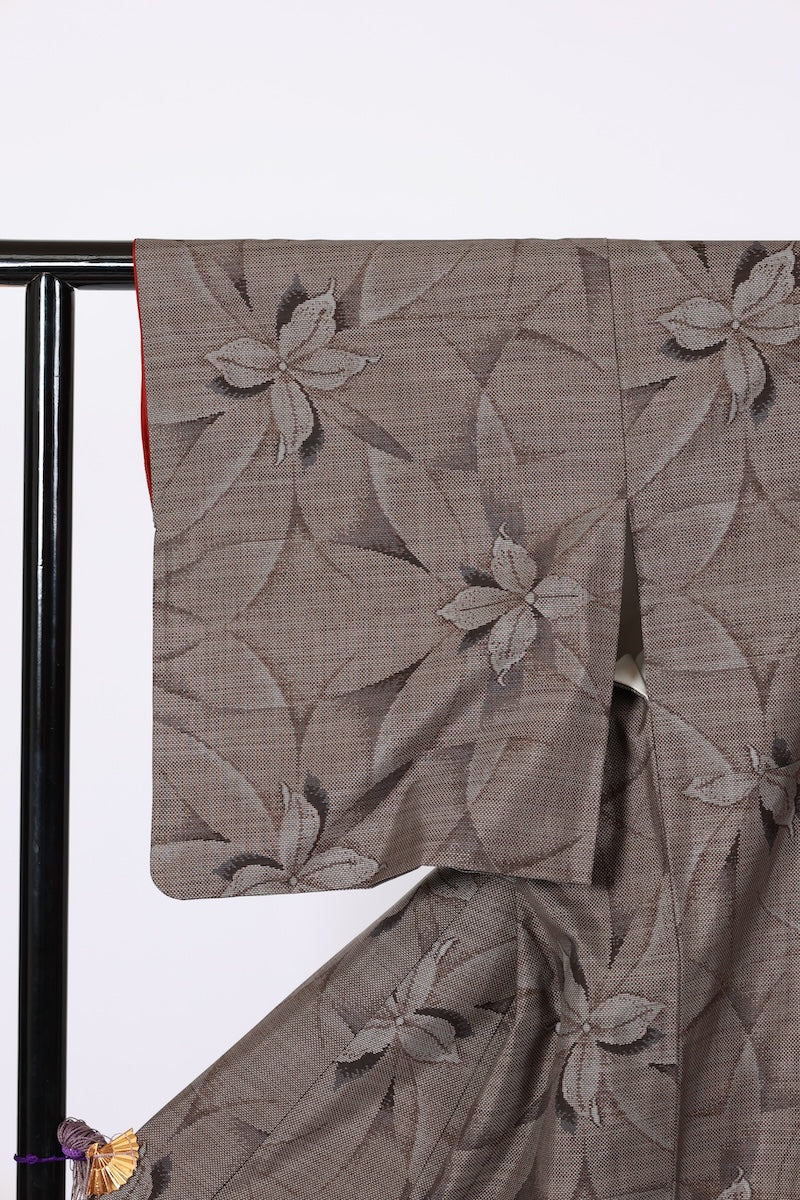Japanese kimono used <tsumugi> Msize  silk 100% /B534