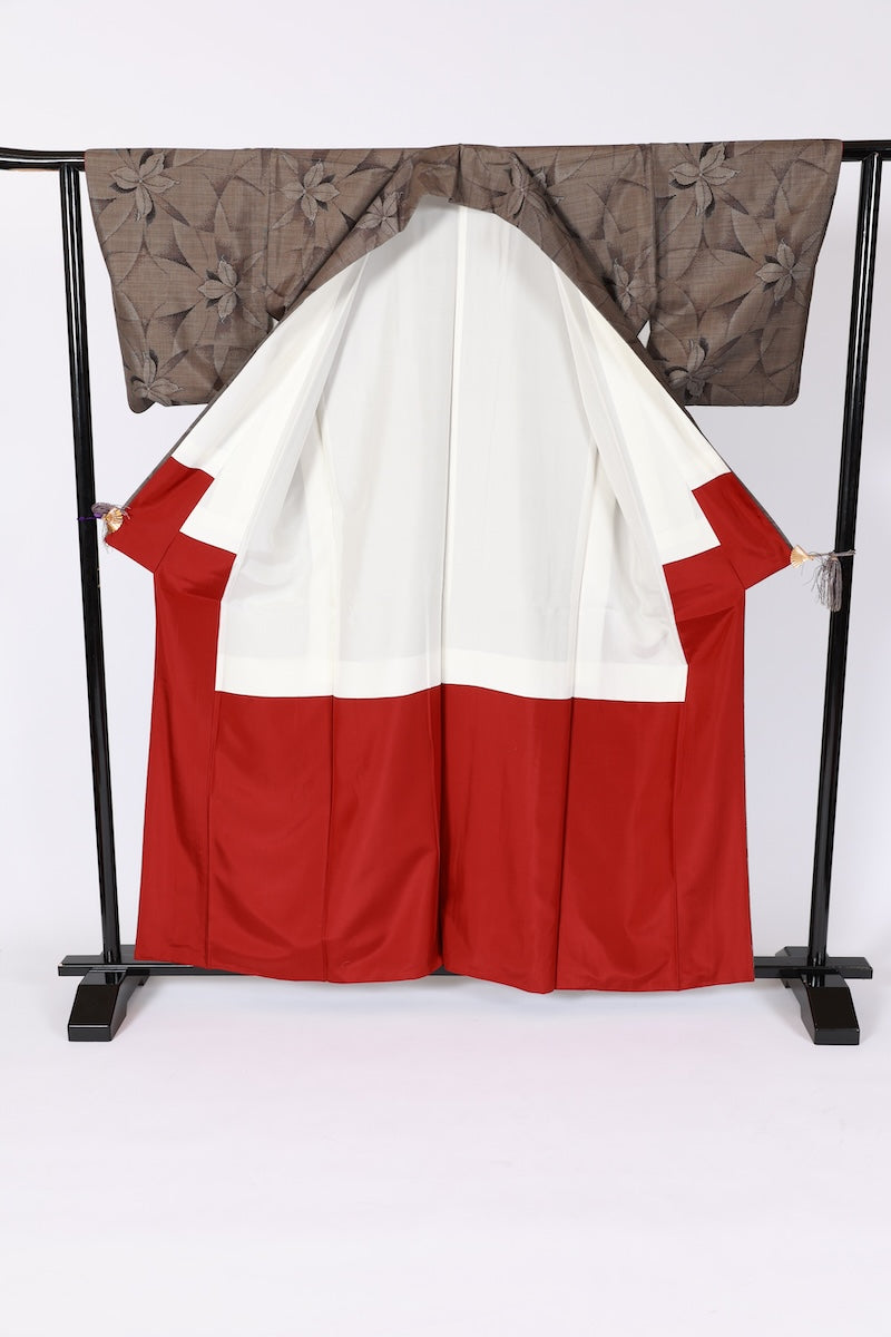 Japanese kimono used <tsumugi> Msize  silk 100% /B534