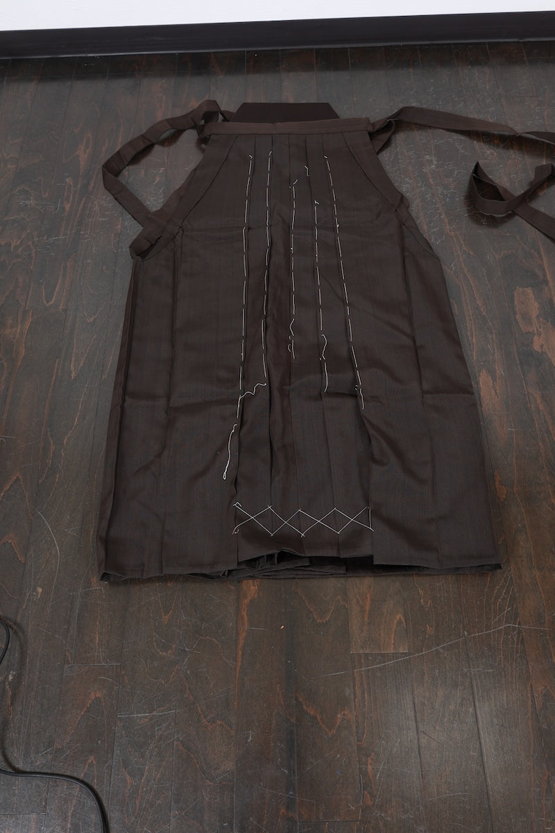 Men's Hakama – Brown & Black Striped – Divided Style (Umanori) – AZ73