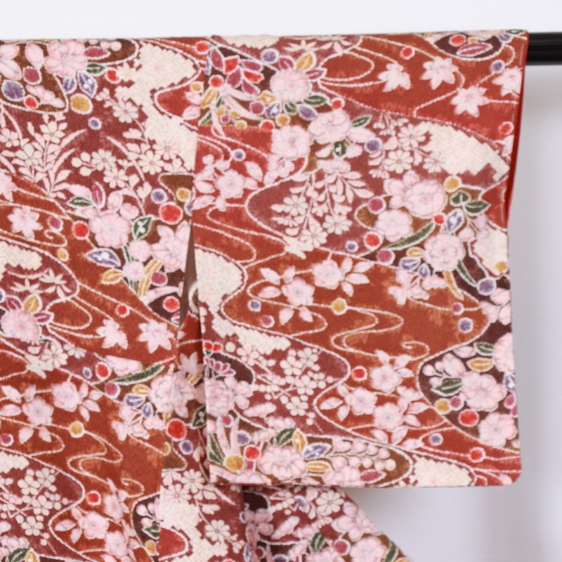 New Unused Japanese kimono  <Komon> Msize  silk 100% /T291