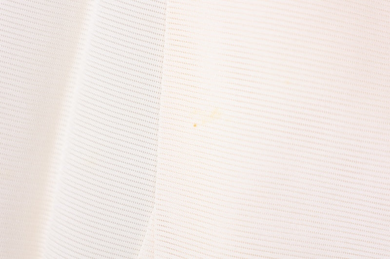 Summer formal kimono used (Houmongi), ro silk, off-white, purple, indigo, green, white, gold, floral pattern, embroidered crest of mandarin oranges in a circle, L183