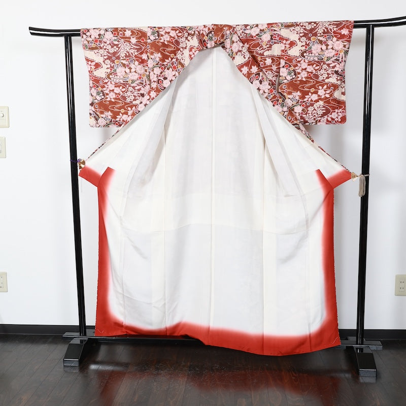 New Unused Japanese kimono  <Komon> Msize  silk 100% /T291