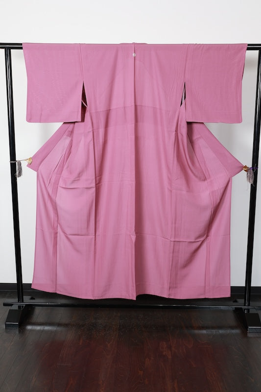 Summer kimono used, ro (gauze weave), light purple, single crest of a round quince blossom, L182