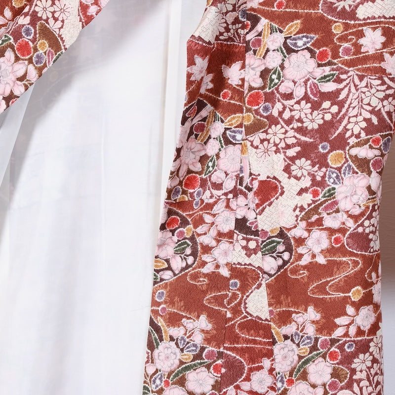 New Unused Japanese kimono  <Komon> Msize  silk 100% /T291