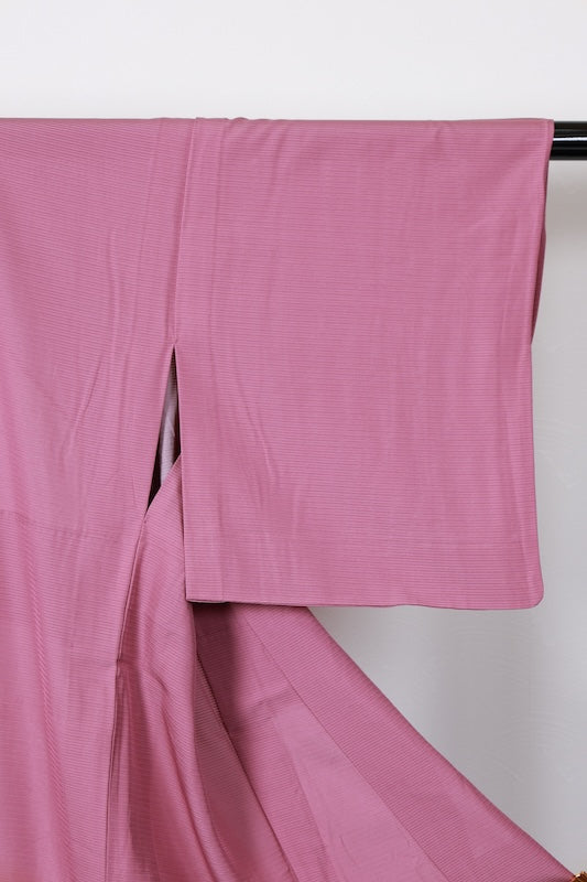 Summer kimono used, ro (gauze weave), light purple, single crest of a round quince blossom, L182
