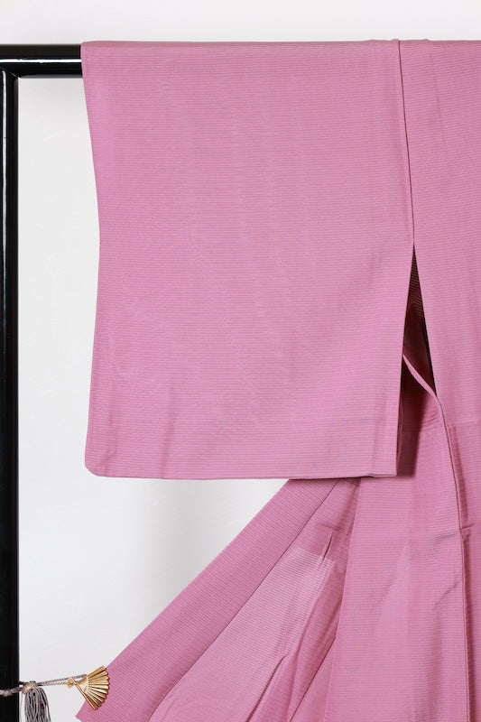 Summer kimono used, ro (gauze weave), light purple, single crest of a round quince blossom, L182