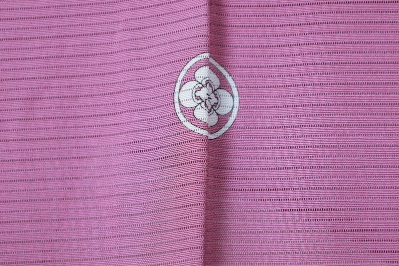 Summer kimono used, ro (gauze weave), light purple, single crest of a round quince blossom, L182