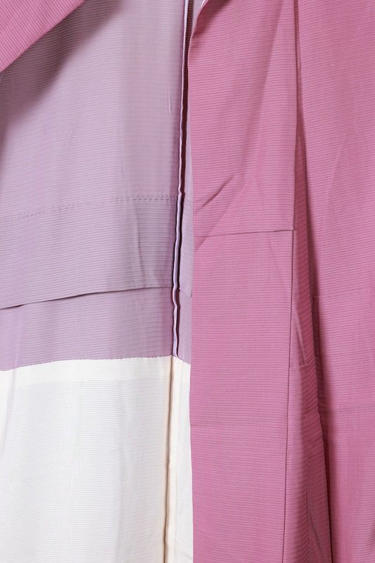 Summer kimono used, ro (gauze weave), light purple, single crest of a round quince blossom, L182