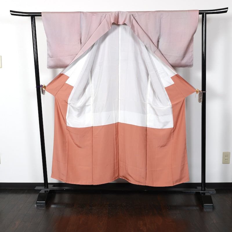 Japanese kimono used <Iromuzi> Msize  silk 100% /T290
