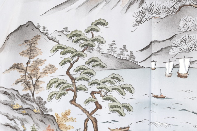 Japanese Men's kimono,haori、nagajyuban, 3piece set used  L-size  silk 100% /B1294