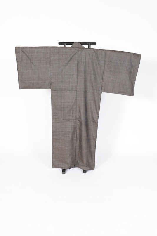 Japanese Men's kimono,haori ,nagajyuban,3piece set used  L-size  silk 100% /B1292