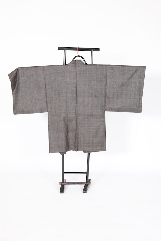 Japanese Men's kimono,haori ,nagajyuban,3piece set used  L-size  silk 100% /B1292