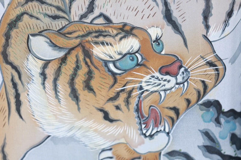 Japanese Men's kimono,haori ,nagajyuban,3piece set used  L-size  silk 100% /B1292