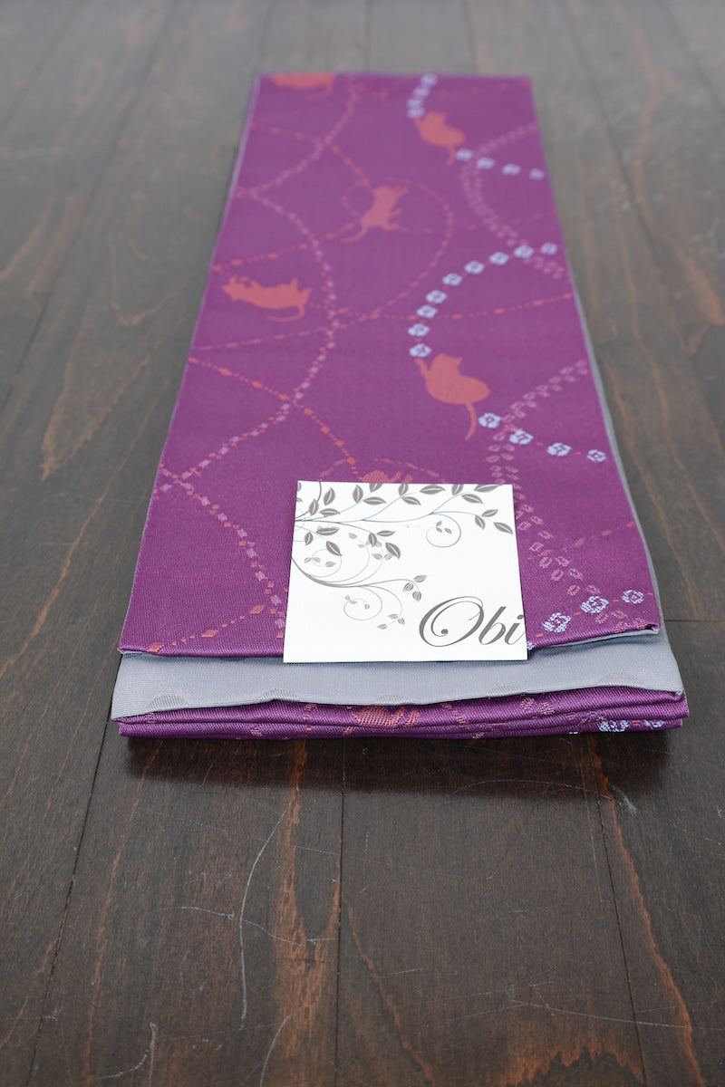 Hanhaba-obi sash belt purple new /P7