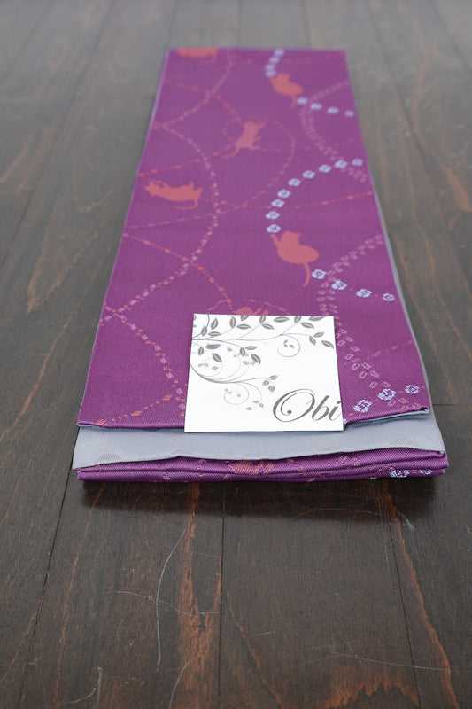 Hanhaba-obi sash belt purple new /P7