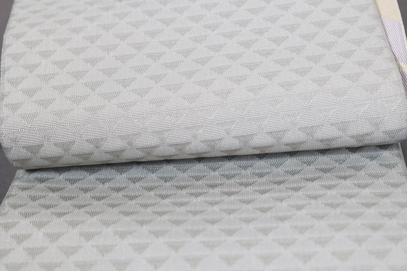Brand-new Han-haba Obi (half-width sash) — Light yellow, purple, white, and yellow-green(P1)