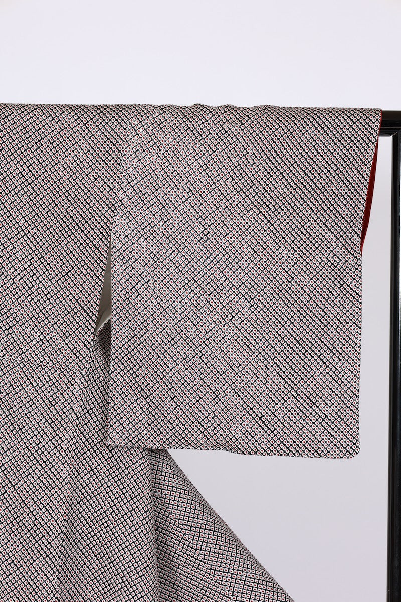 Japanese kimono New <Komon> L-size  silk 100% /B615