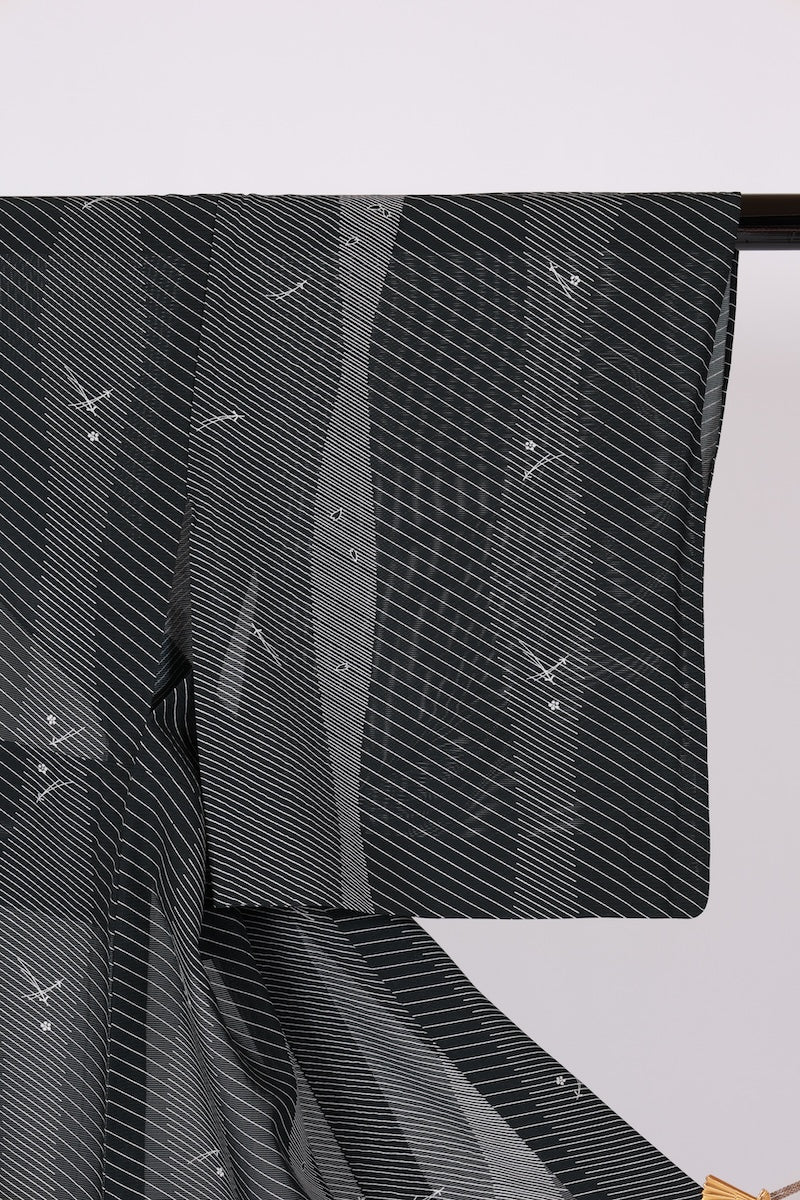 Japanese kimono used <Komon> S-size  polyester /B619