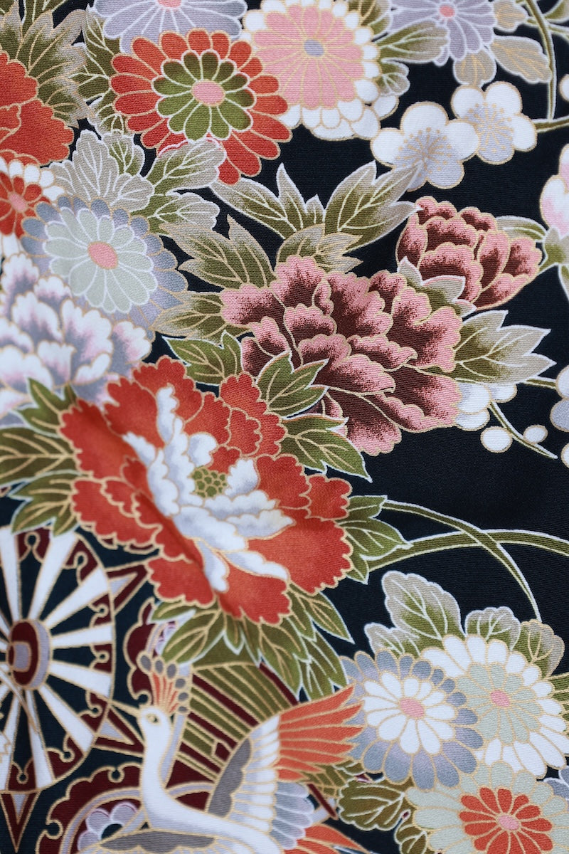 Japanese kimono used <Kurotomesode> Msize  silk 100% /B620