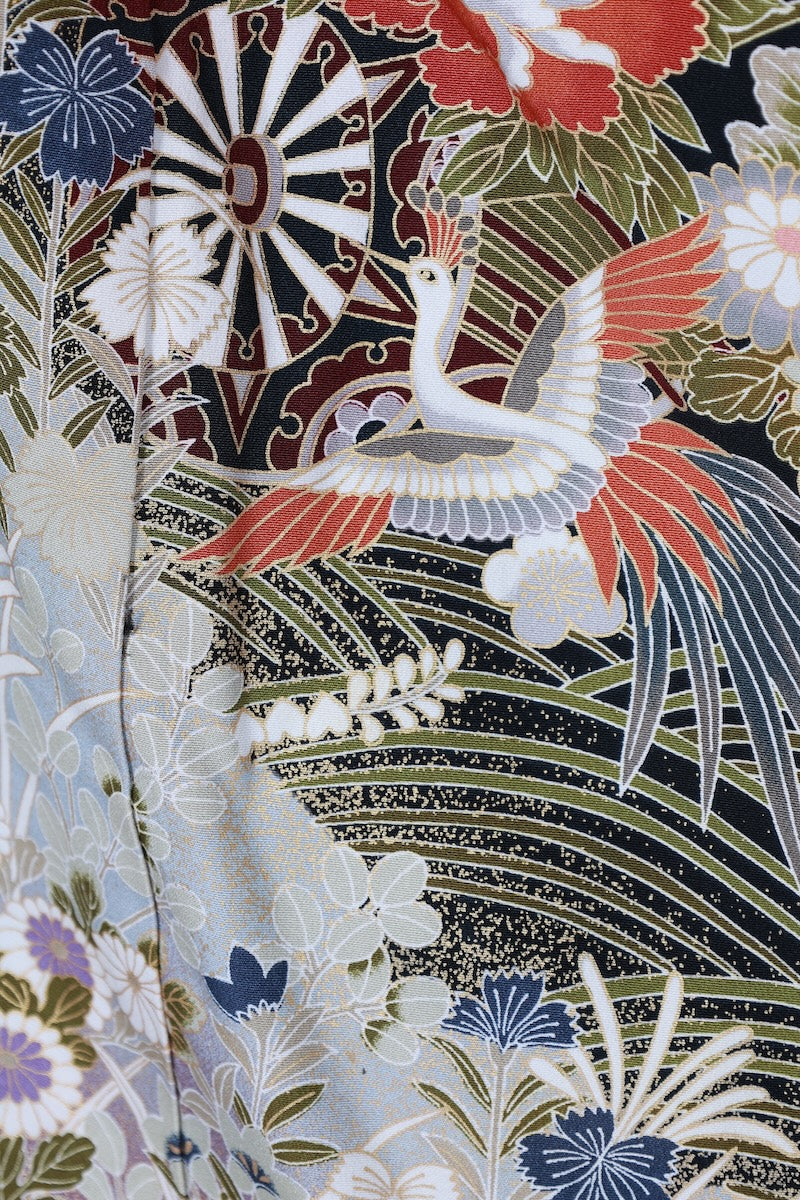 Japanese kimono used <Kurotomesode> Msize  silk 100% /B620