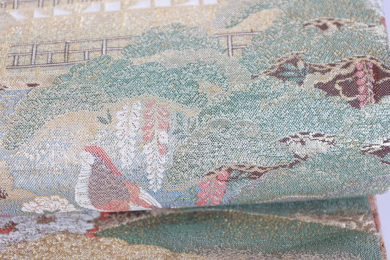 Japanese used sash belt (Hukuro-obi) 100% silk  /B626