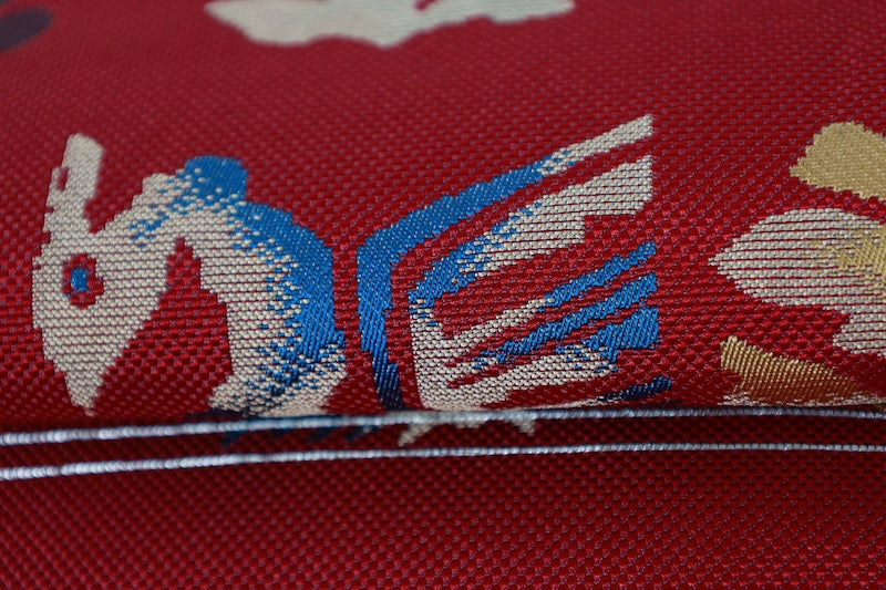 Nagoya-obi sash belt red pre-owned /P35