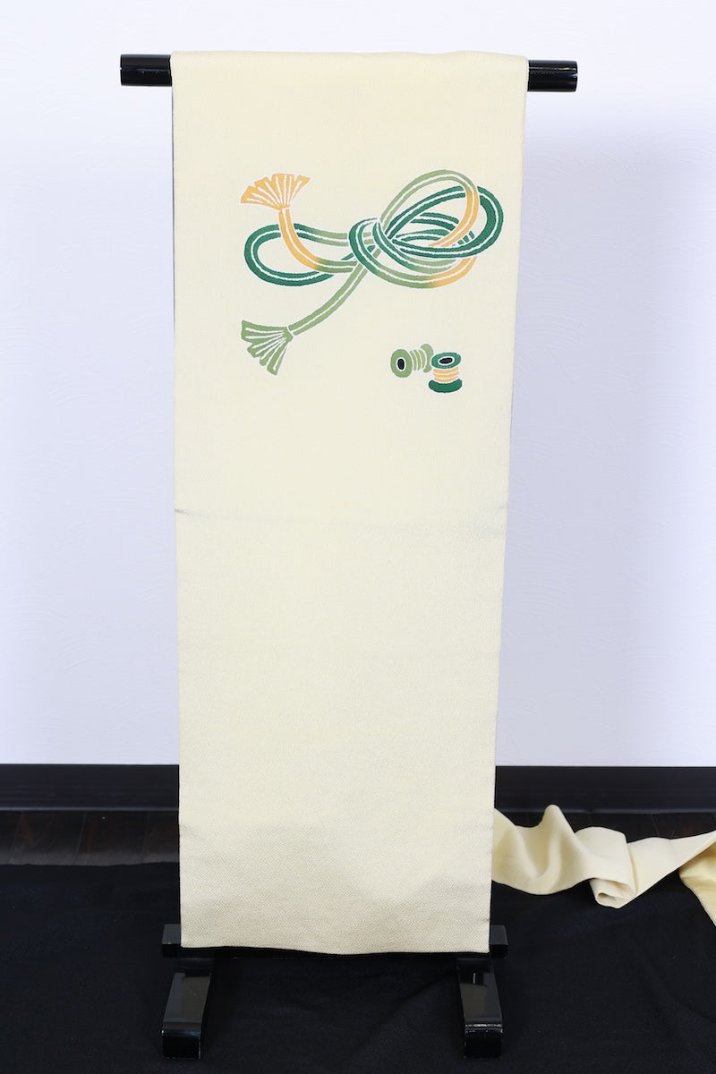 Nagoya-obi sash belt light green pre-owned /P32