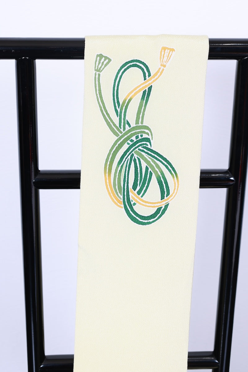Nagoya-obi sash belt light green pre-owned /P32