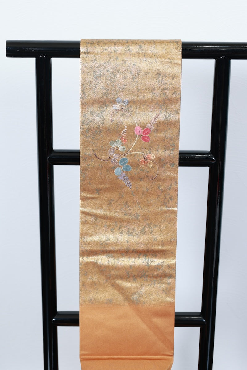 Nagoya-obi sash belt gold silver pre-owned /P33