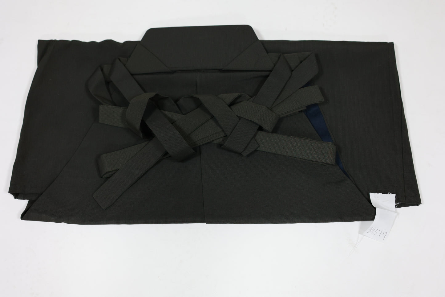 Men's Hakama used (traditional Japanese trousers), moss green (shades and shades), striped, for horseback riding, B1518