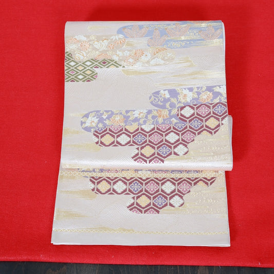 Japanese kimono used sash belt (hukuro-obi) 100% silk  /  T293
