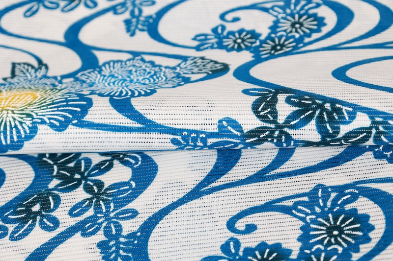 New Yukata, Real dyed, Flower, Running water, Cottonro, AS6