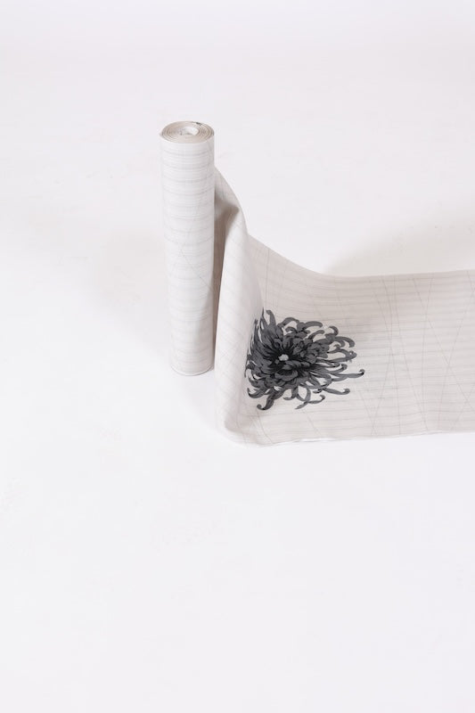 New Yukata Fabric Roll - Art Salon - Shades of Gray, Silver, Light Beige - Hand-dyed - AS7