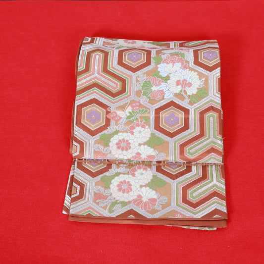 Japanese kimono used sash belt (hukuro-obi) 100% silk  /  T296