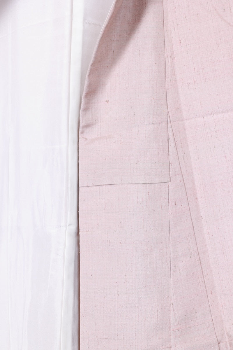 Tsumugi kimono Pale azuki-bean color, piece-dyed pre-owned /AZ83