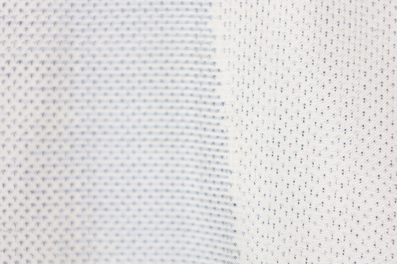 Tsumugi kimono white blue gray pre-owned /AZ82