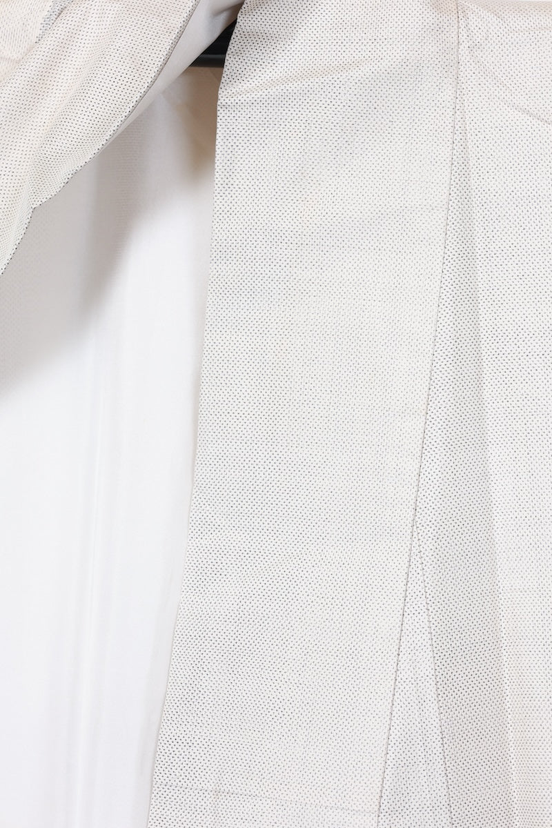Tsumugi kimono white blue gray pre-owned /AZ82