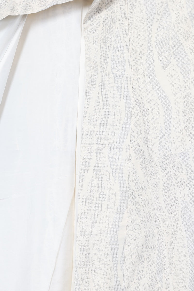 Tsumugi kimono white indigo Hand-woven pre-owned /AZ78