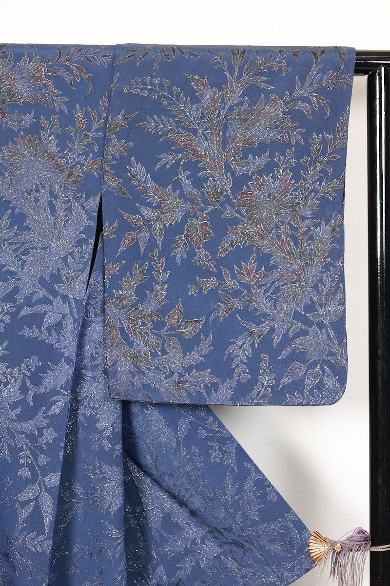 Komon kimono bule silver pre-owned /AZ104