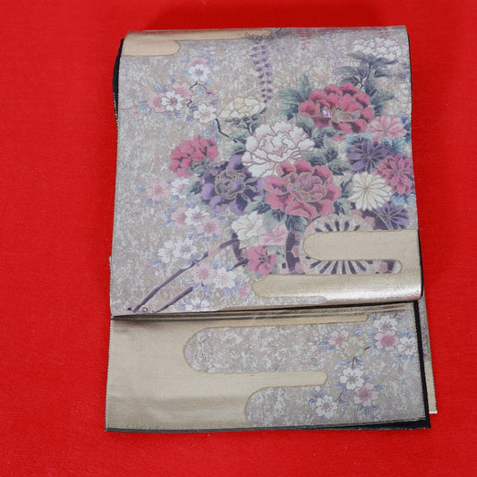 Japanese kimono used sash belt (hukuro-obi) 100% silk  /  T297