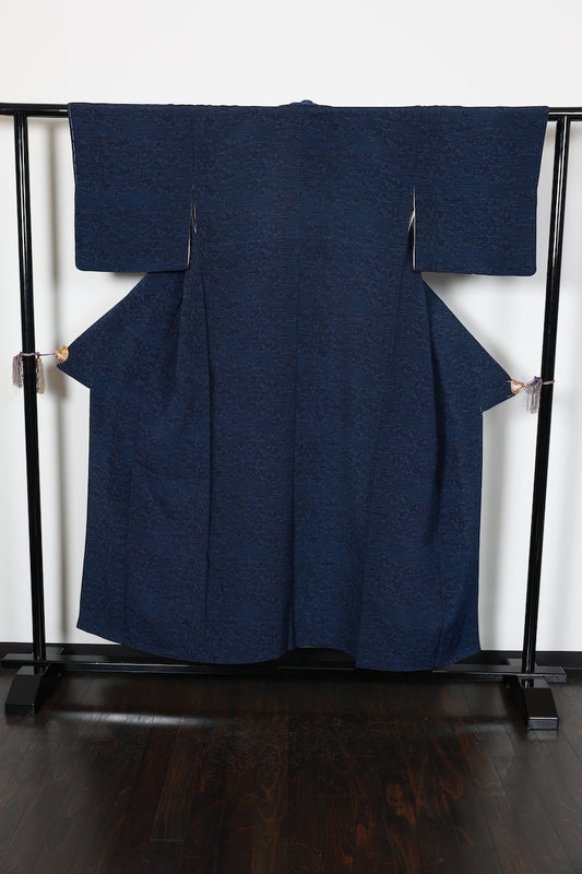 Komon kimono indigo flower New /AZ103
