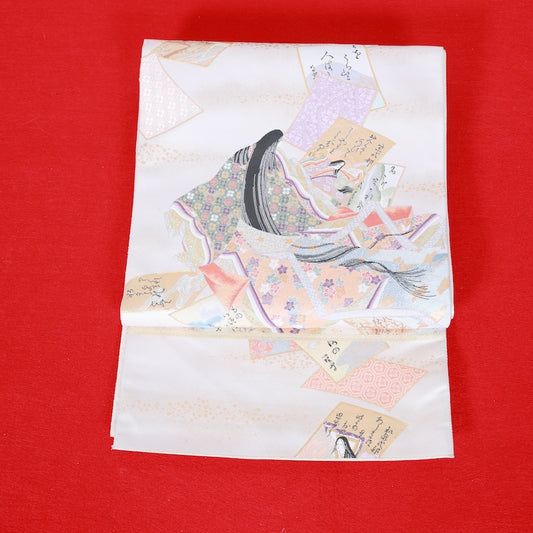 Japanese kimono used sash belt (hukuro-obi) 100% silk  / T420