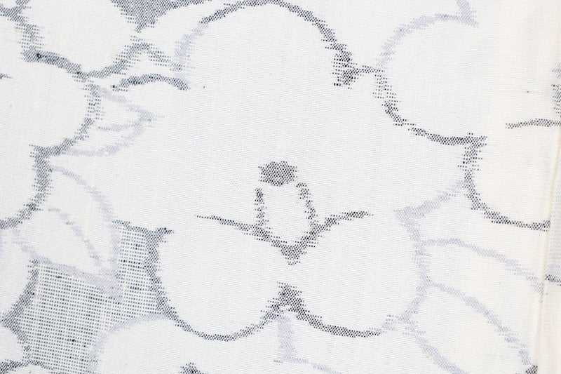 Tsumugi kimono white black Hand-woven pre-owned /AZ101