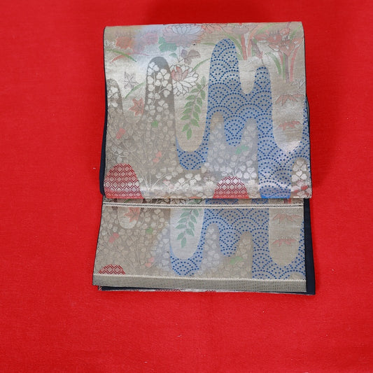 Japanese kimono used sash belt (hukuro-obi) 100% silk  / T319