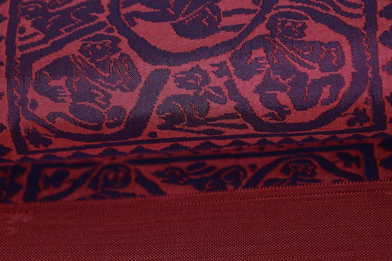 Fukuro-obi sash belt red brown pre-owned /AZ108
