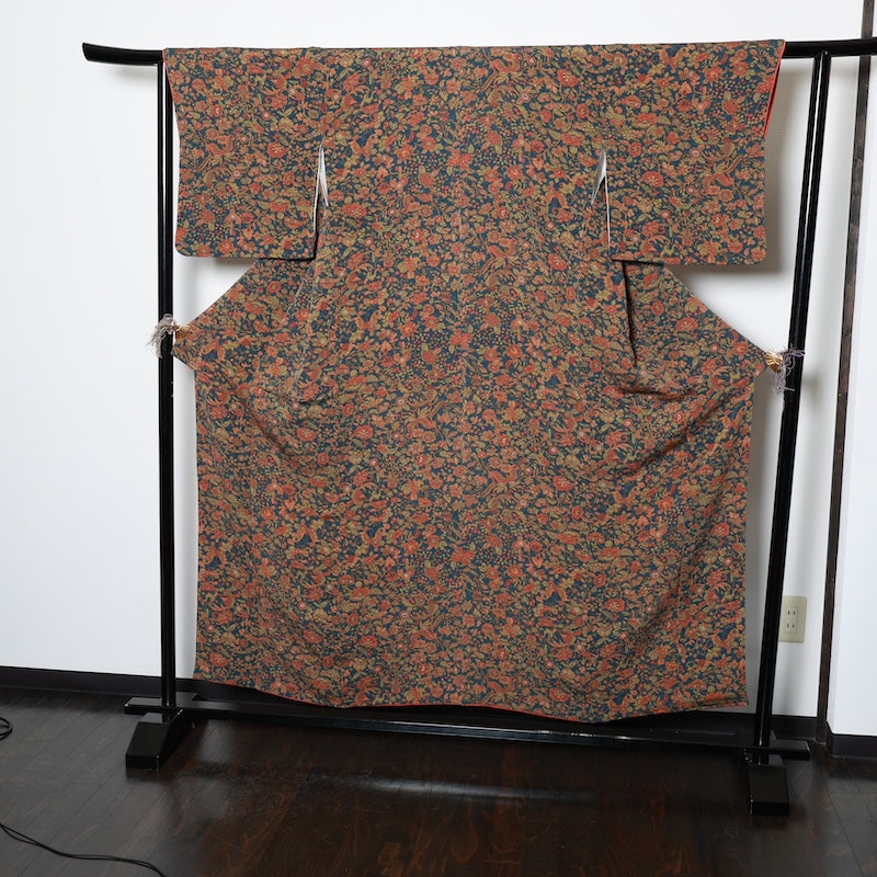 Japanese kimono used <komon> Msize  silk 100% /B693