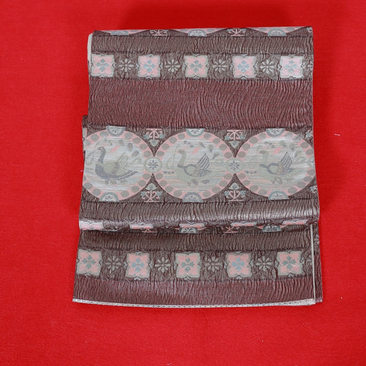 Japanese kimono used sash belt (hukuro-obi) 100% silk  /  T318